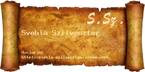 Svehla Szilveszter névjegykártya